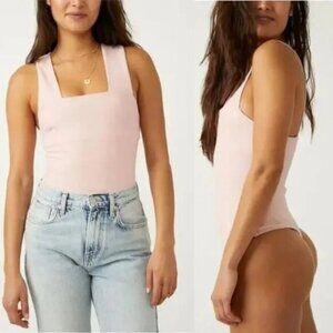 Free People She's So Sleek Bodysuit In Silver Pink Women Size Small